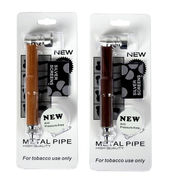 1 Metall/Holzpfeife 125mm sortiert